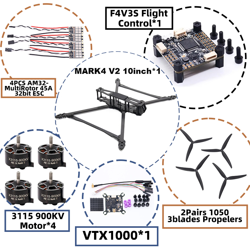 MARK4 V2 10inch F4V3S/F4V3S PL - Radiomaster Ranger 2.4Ghz Elrs Module 评论和价格