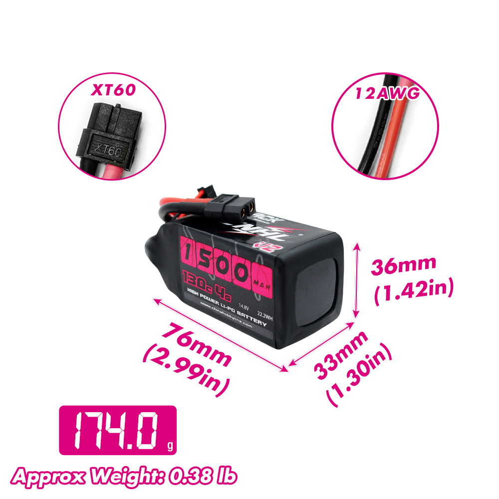 2PCS CNHL 4S 14.8V Lipo Batter - Skyzone Cobra X V2 Fpv Goggles 评论和价格