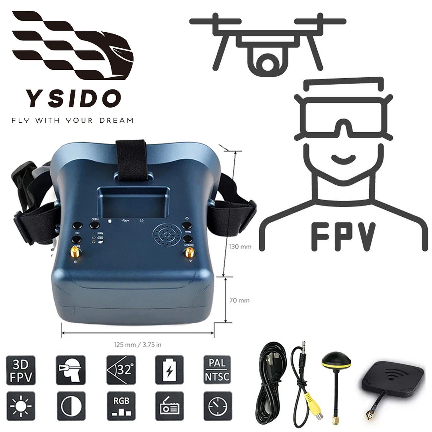 FPV Goggles 008D 5.8G 40CH 4.3 - Skyzone Cobra X V2 Fpv Goggles 评论和价格